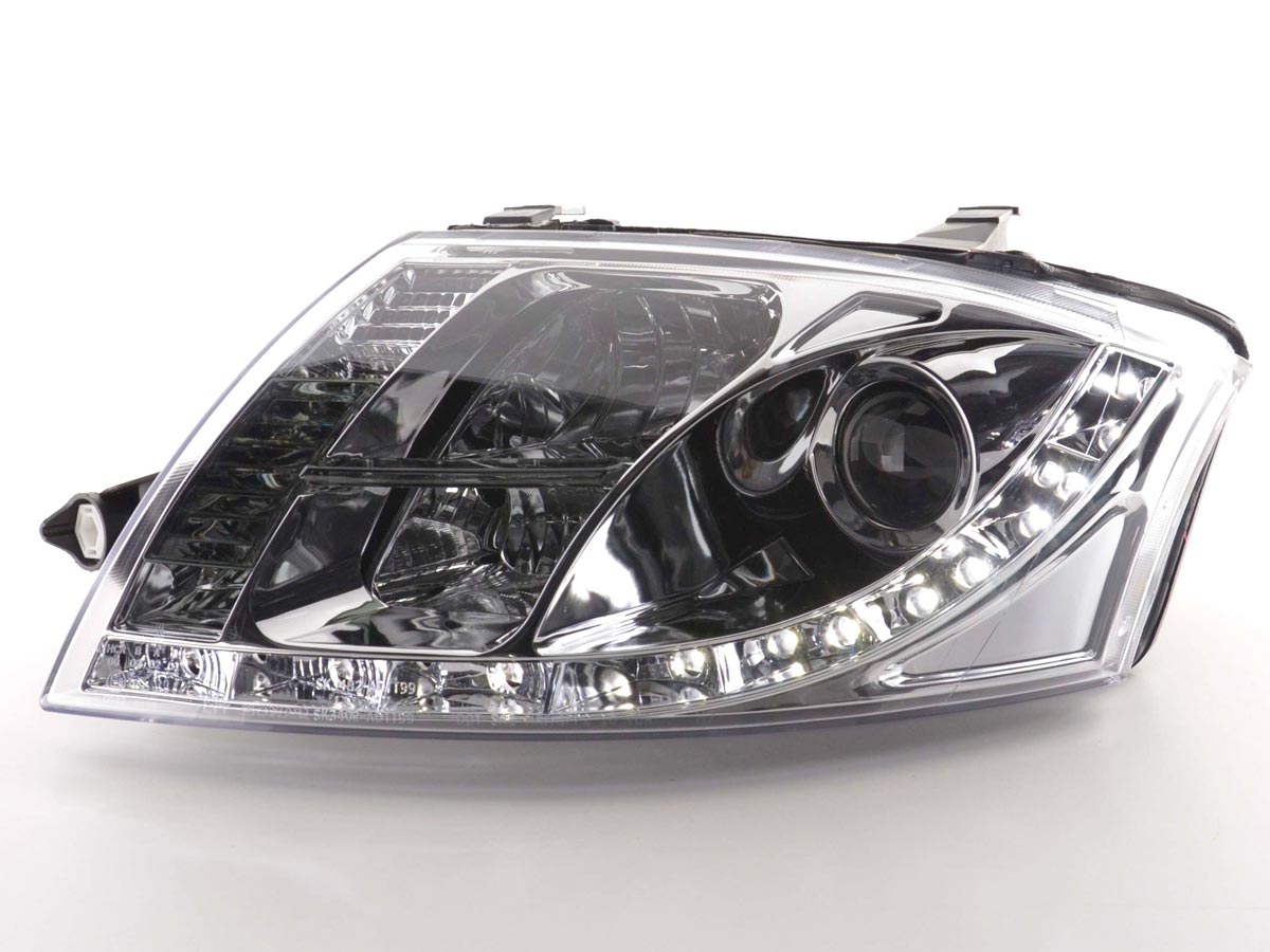 Scheinwerfer Set Daylight LED TFL-Optik Audi TT Typ 8N 99-05 chrom Scheinwerfer Set Daylight LED TFL-Optik Audi TT Typ 8N 99-05 chrom